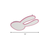 Bunny Ceiling Lamp For Baby Girl’s Room - Acrylic Led Mount Light With Eye-Care Technology