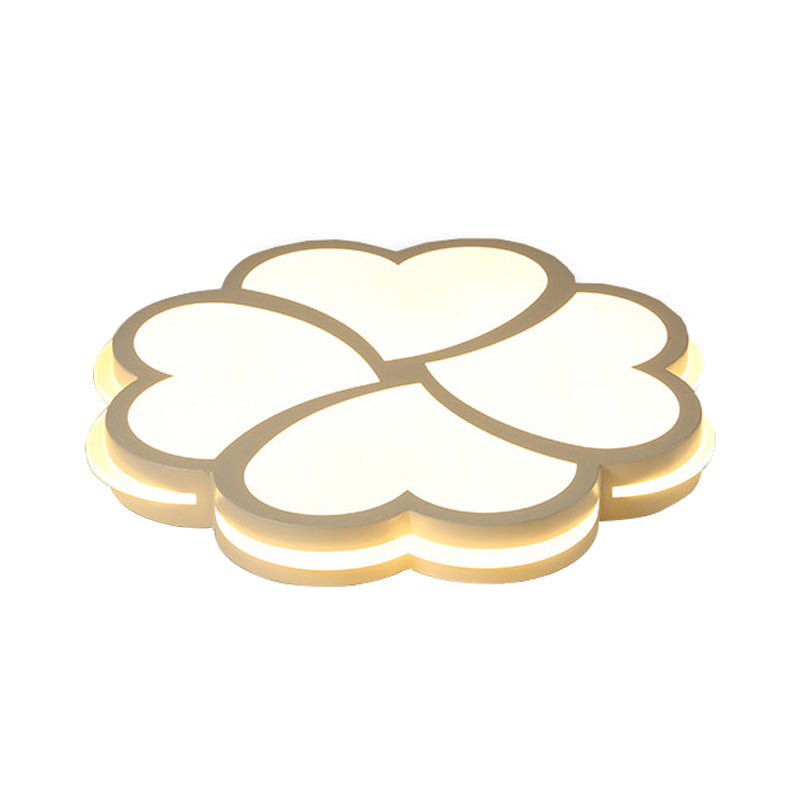 Blossom Kindergarten Led Flush Mount Ceiling Light In Modern Acrylic - White