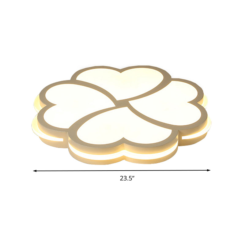 Blossom Kindergarten Led Flush Mount Ceiling Light In Modern Acrylic - White