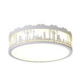 Modern White Circle Ceiling Light Fixture For Nursing Room
