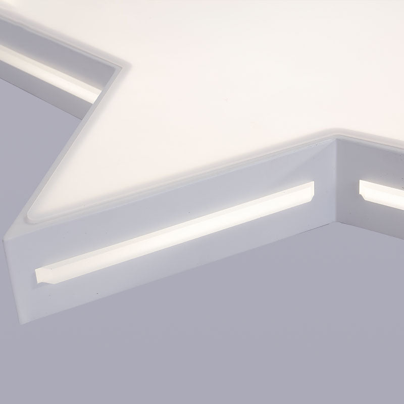 Modern White Star Led Ceiling Lamp For Boys’ Bedroom