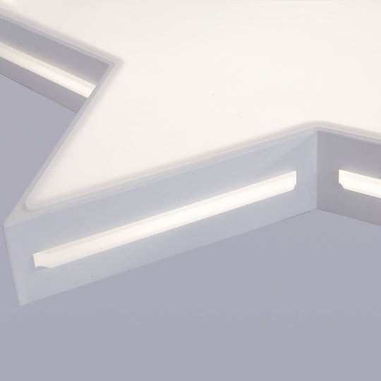 Modern White Star Led Ceiling Lamp For Boys Bedroom