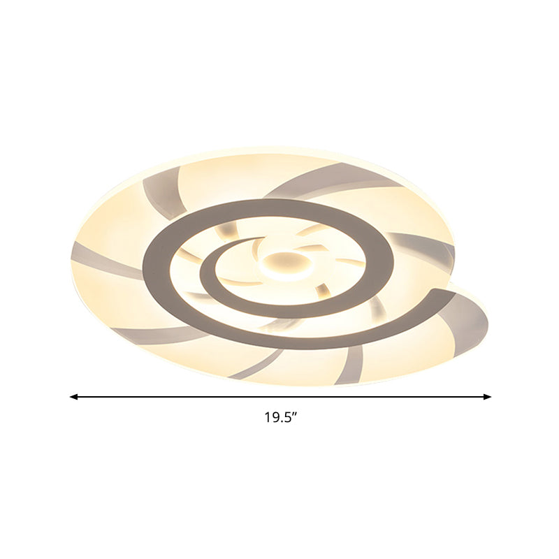 White Acrylic Snail Shell Led Ceiling Light - Perfect For Kid’s Bedroom!