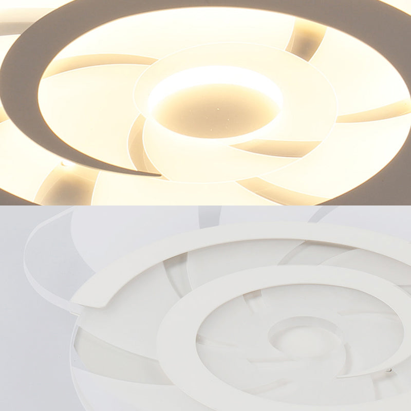 White Acrylic Snail Shell Led Ceiling Light - Perfect For Kids Bedroom!