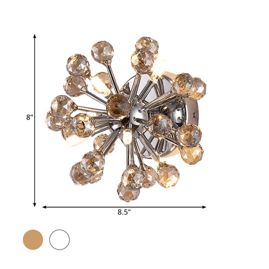 Chrome Sputnik Flushmount Crystal Ball Ceiling Light