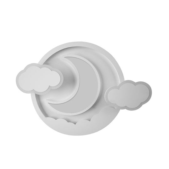 Cartoon White Led Ceiling Mount Light Cloud Deco For Kid’s Bedroom