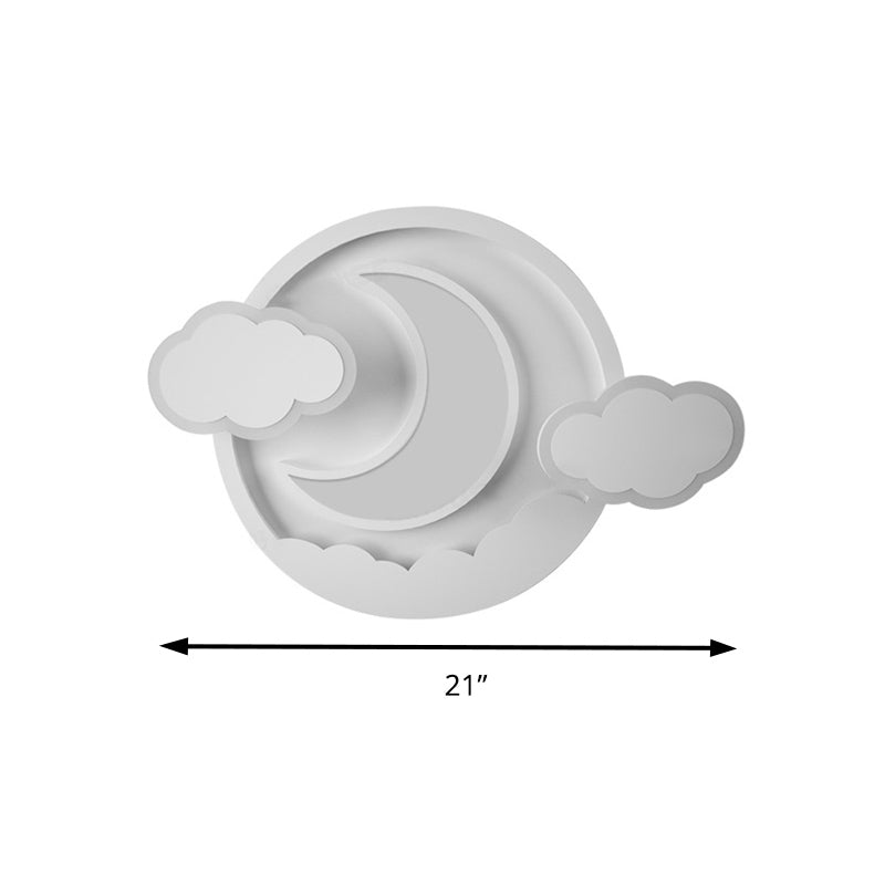 Cartoon White Led Ceiling Mount Light Cloud Deco For Kids Bedroom