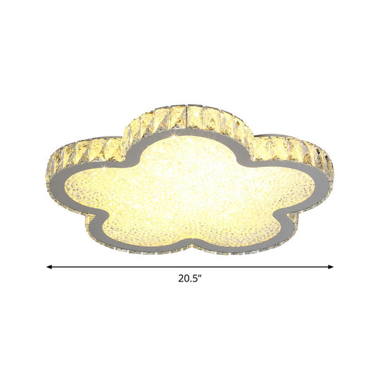 Modern Crystal-Encrusted Led Ceiling Lamp With Dimming & Remote - Available In 3 Sizes Warm/White