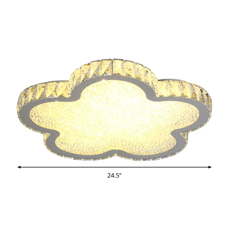 Modern Crystal-Encrusted Led Ceiling Lamp With Dimming & Remote - Available In 3 Sizes Warm/White