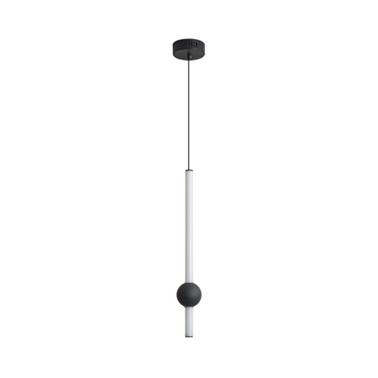 Sleek Sword-Shape Led Hanging Lamp Kit: Simplicity Acrylic | Black/White Warm/White/3 Color Light