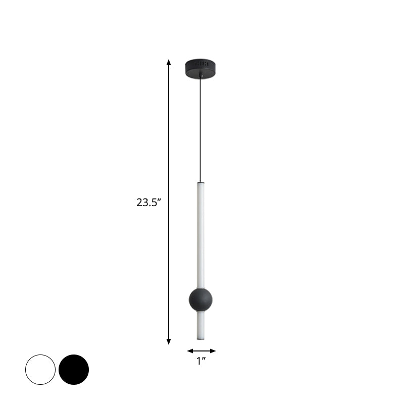 Sword-Shaped Led Hanging Lamp Kit - Modern Acrylic Black/White Suspension Light In Warm/White/3