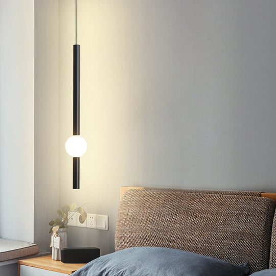 Sleek Sword-Shape Led Hanging Lamp Kit: Simplicity Acrylic | Black/White Warm/White/3 Color Light