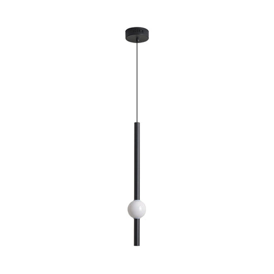 Sleek Sword-Shape Led Hanging Lamp Kit: Simplicity Acrylic | Black/White Warm/White/3 Color Light