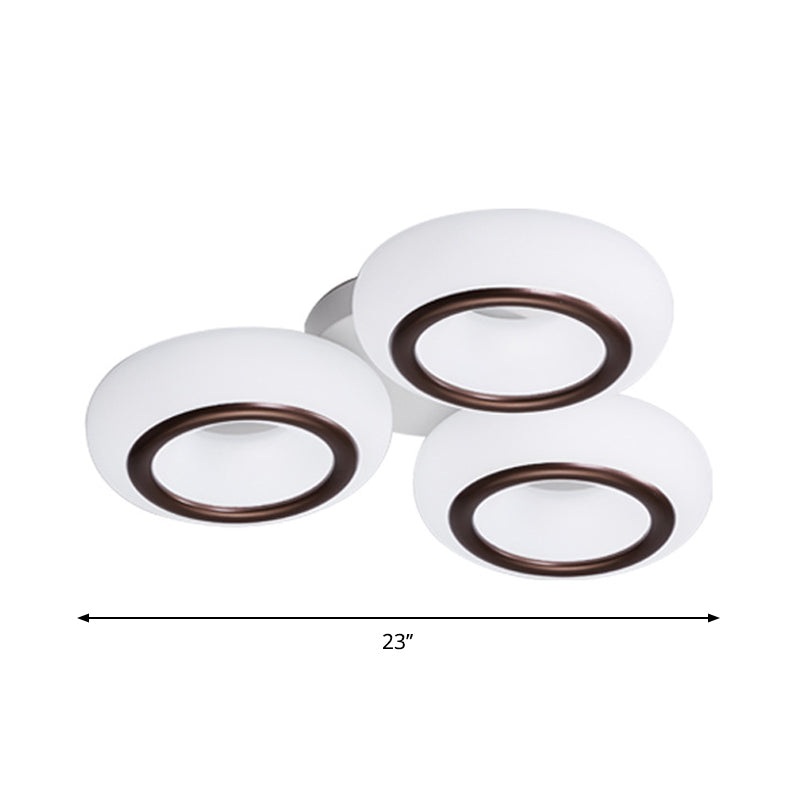 Modern Acrylic Doughnut Ceiling Flush Light With White Led - 3/6 - Head Mount Fixture