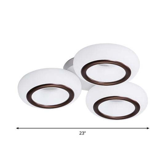 Modern Acrylic Doughnut Ceiling Flush Light With White Led - 3/6 - Head Mount Fixture