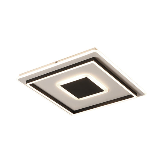 Modern Black Led Flush - Mount Ceiling Lamp With Acrylic Shade - Living Room Light White/3 Color