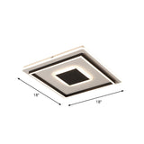 Modern Black Led Flush-Mount Ceiling Lamp With Acrylic Shade - Living Room Light White/3 Color