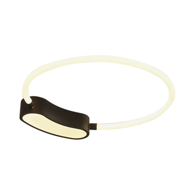 Modern Led Ceiling Mount Lamp: White Round/Square/Rectangular Flush With Acrylic Shade –