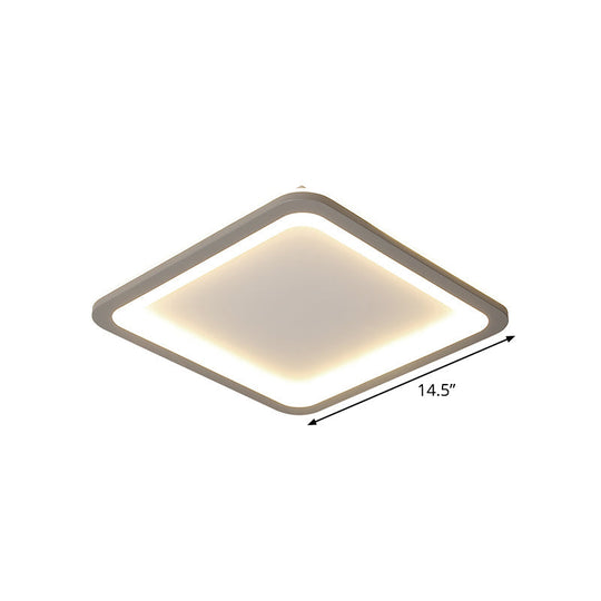 14.5/19/23.5 Led Square Bedroom Flush Mount Acrylic Ceiling Lamp - Thin & Stylish Nordic Design In