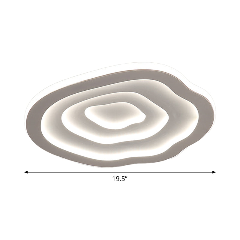 Led White Flush Mount Ceiling Lamp With Modern Acrylic Shade - 16/19.5 For Bedroom