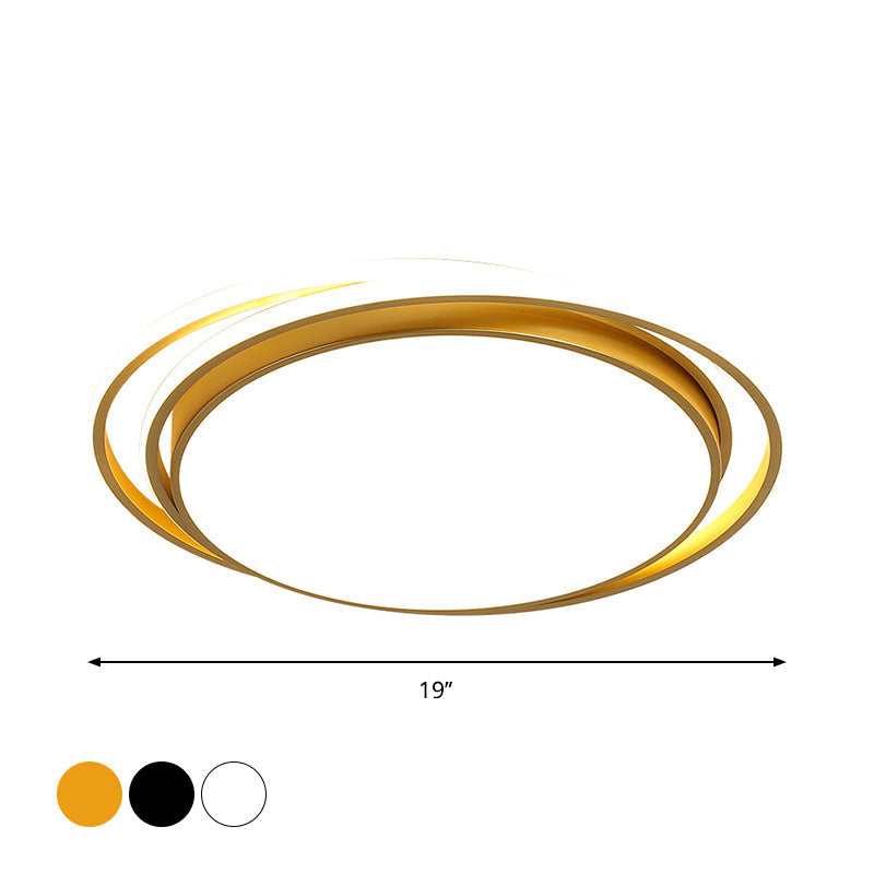 15/19 Extra-Thin Round Flush Mounted Led Ceiling Lamp - Minimalistic Acrylic Design In