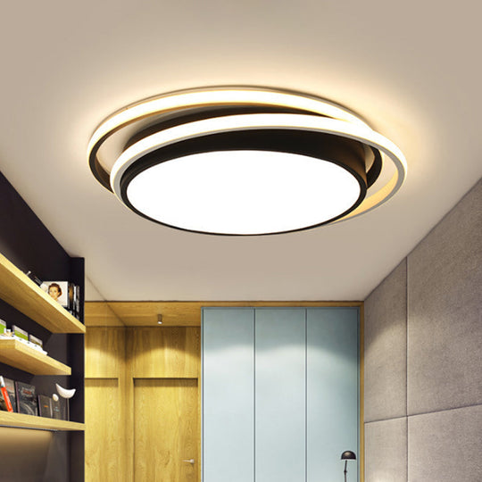 15’/19’ Extra-Thin Round Flush Mounted Led Ceiling Lamp - Minimalistic Acrylic Design In