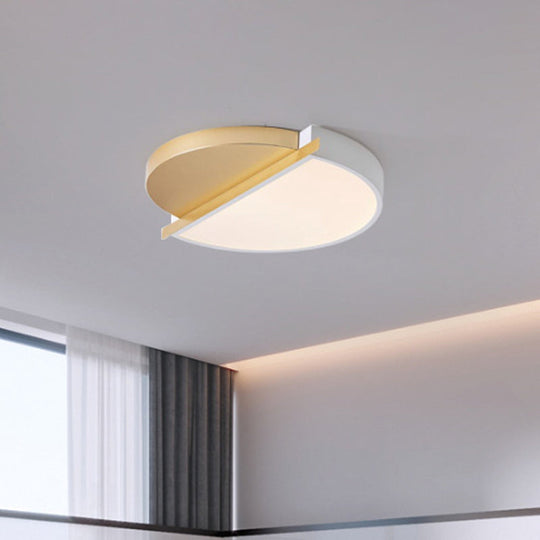 Modern Metal Led Flush Light: Sunrise Design 16’/23.5’ W Round Bedroom Ceiling Mount Lamp In