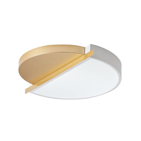 Modern Metal Led Flush Light: Sunrise Design 16’/23.5’ W Round Bedroom Ceiling Mount Lamp In