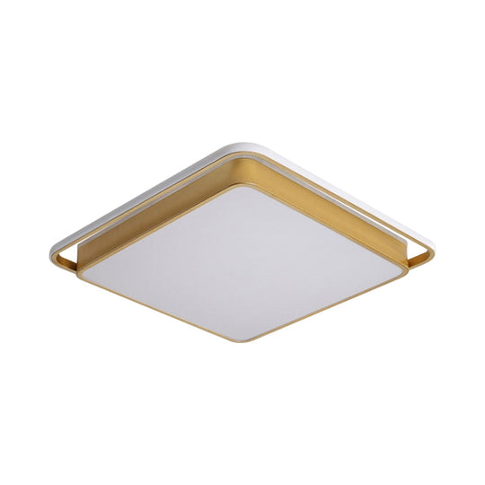 Minimalistic Gold Led Ceiling Fixture With Flush Mount Acrylic Frame 18/21.5 Wide