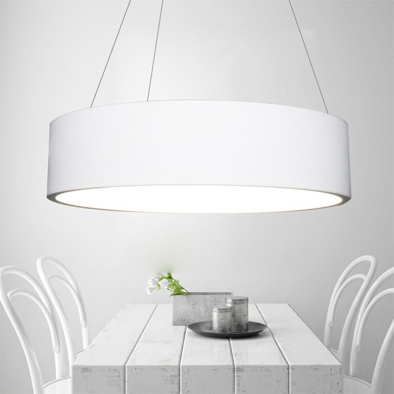 Modern Led Pendant Chandelier - Grey/White Circle Ceiling Light With Acrylic Shade 18’/23.5’ W