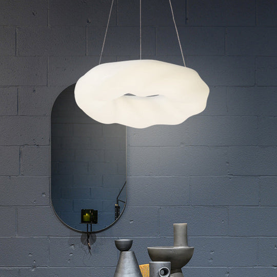 Contemporary Cloud Shaped Led Chandelier In White For Living Room