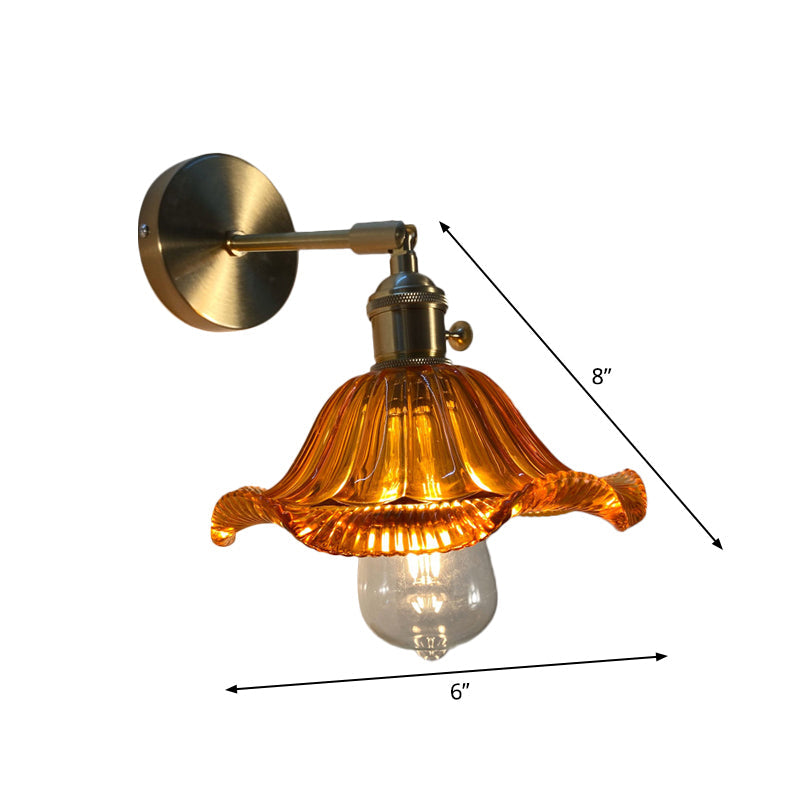 Gold Rotatable Wall Sconce With Glass Shade - Bedroom Lamp