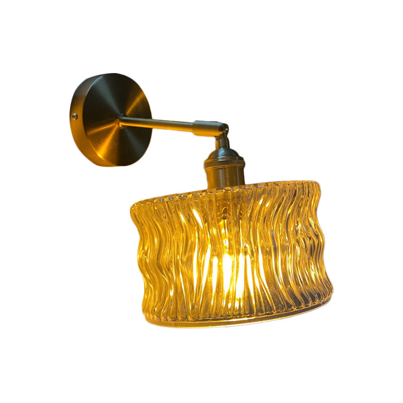 Gold Rotatable Wall Sconce With Glass Shade - Bedroom Lamp