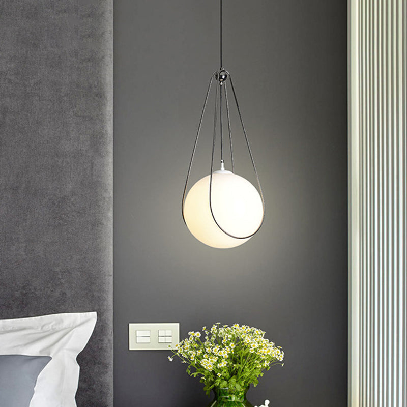 Modern White Glass Teardrop Pendant Light - 1 Nickel Finish 8/10/12 Width Ideal For Restaurants