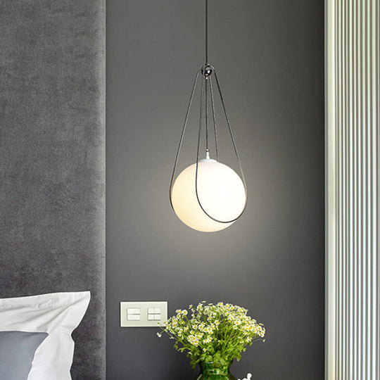 Modern White Glass Teardrop Pendant Light - 1 Nickel Finish 8/10/12 Width Ideal For Restaurants