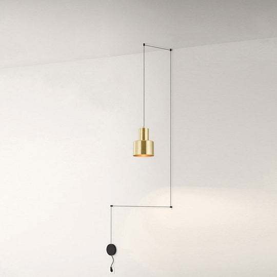 Gold Hand-Grenade Pendant Postmodern Hanging Lamp - For Stylish Bedroom Lighting