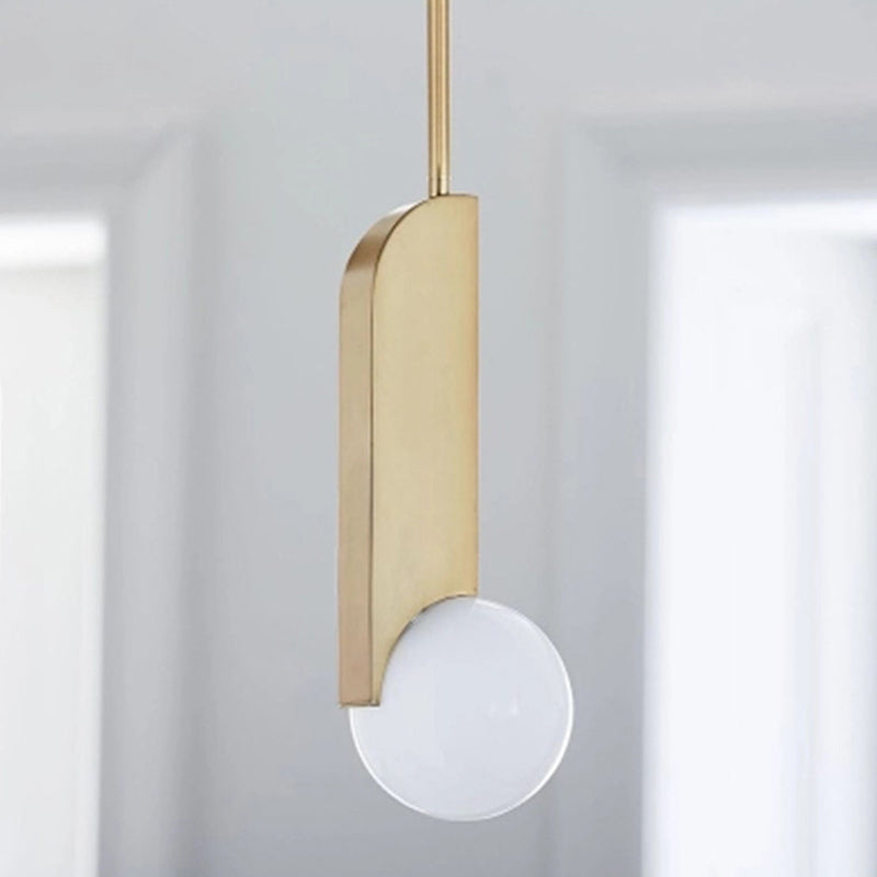 Postmodern Cream Glass Ball Pendant Lamp With Gold Suspension - Dining Table Lighting 1 /