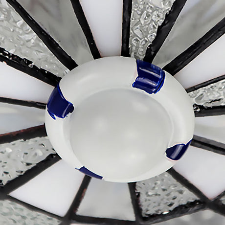 Swim Ring Tiffany Style Art Glass Dome Ceiling Mount Light In White