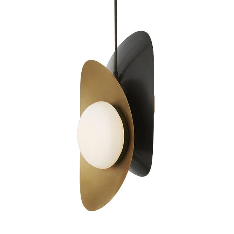 Opal Frosted Glass Pendant Light Kit - Designer Postmodern Style Hanging With 2 Lights In