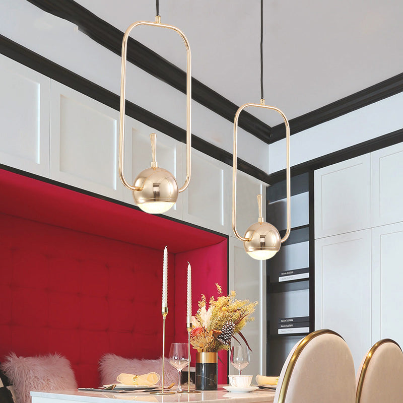 Rose Gold Led Pendant Light With Minimalist Design And Acrylic Dome Shade -