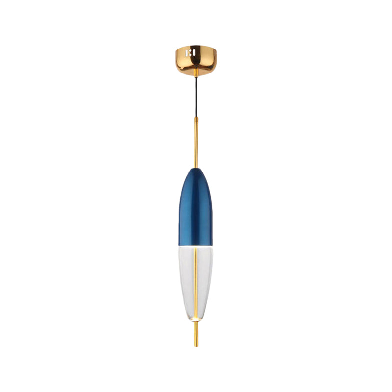 Postmodern 1-Light Blue Jar Pendant Ceiling Light With Clear Glass Shade