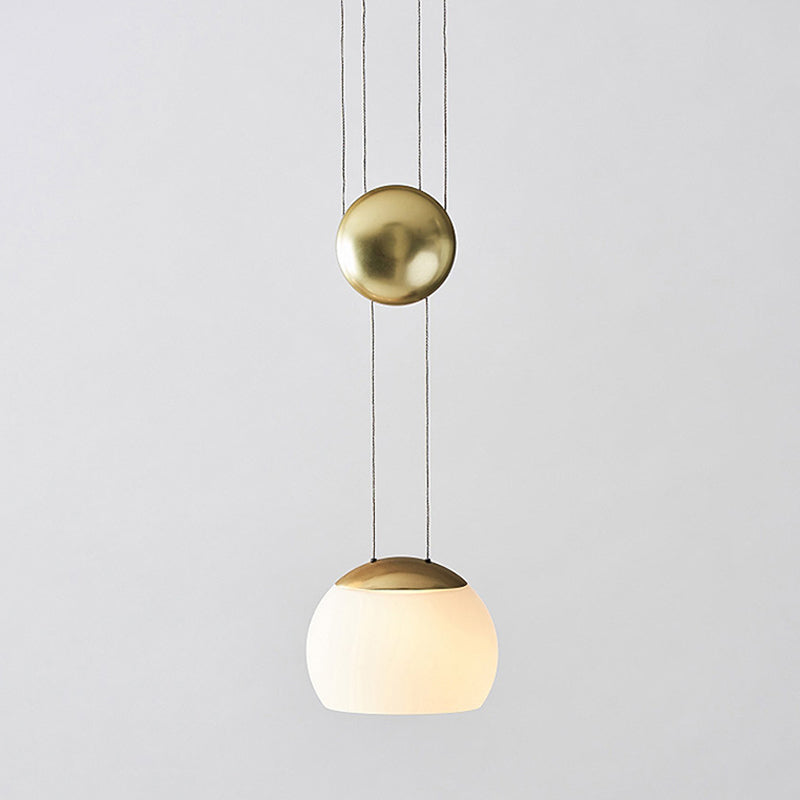 Frosted Glass Pendant Light Kit - Postmodern Rose Gold/Gold Ceiling Hang