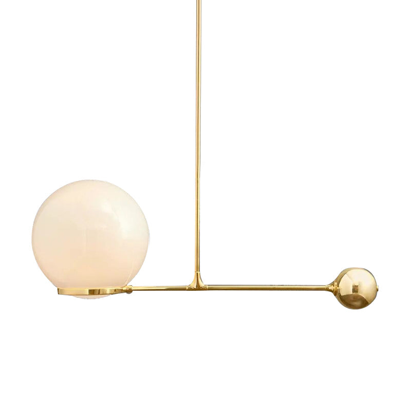 Frosted White Glass Globe Hotel Ceiling Suspension Lamp: Elegant 1-Head Postmodern Drop Pendant