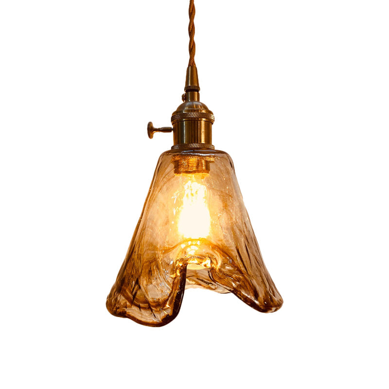 Modern Hanging Pendant Light With Amber Alabaster Glass And Brass Down Lighting For Dining Room -