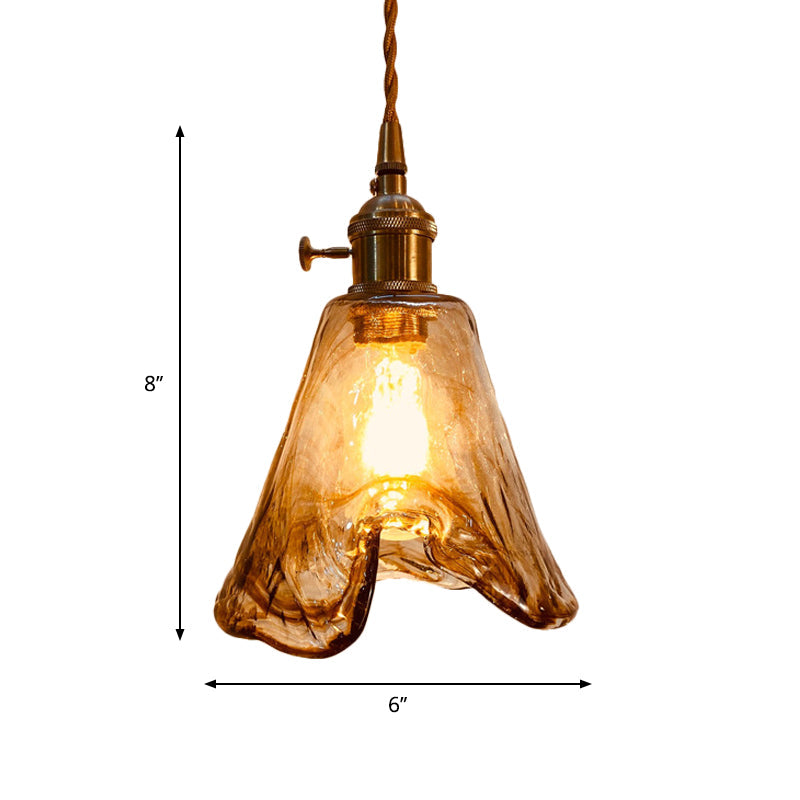 Modern Hanging Pendant Light With Amber Alabaster Glass And Brass Down Lighting For Dining Room -