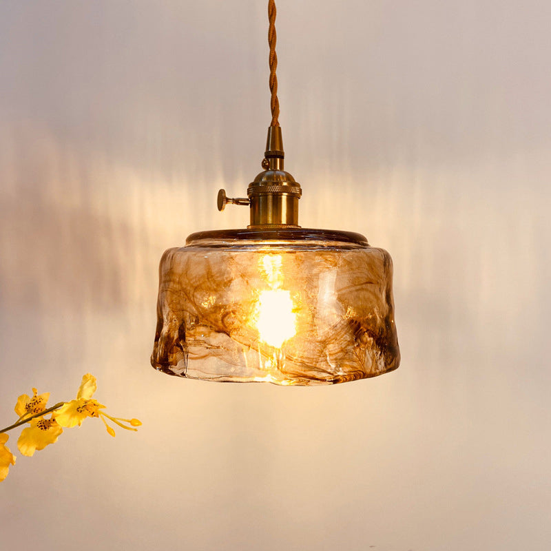 Modernist Alabaster Glass Pendant Light With Brass Finish For Dining Room Trapezoid/Cone/Cuboid