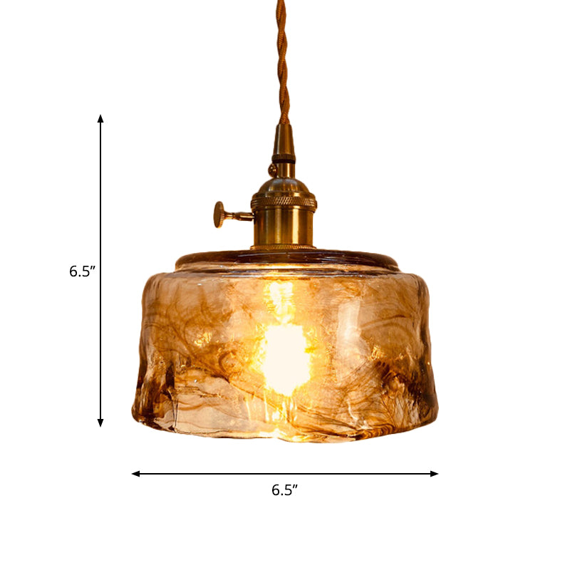 Modern Hanging Pendant Light With Amber Alabaster Glass And Brass Down Lighting For Dining Room -