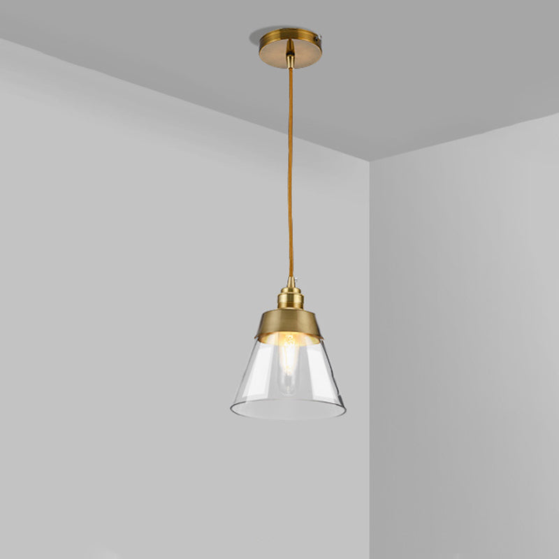 Unique Gold Suspension Pendant With Clear Glass For Restaurants - Postmodern Design