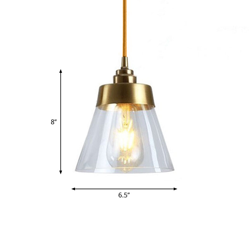 Unique Gold Suspension Pendant With Clear Glass For Restaurants - Postmodern Design