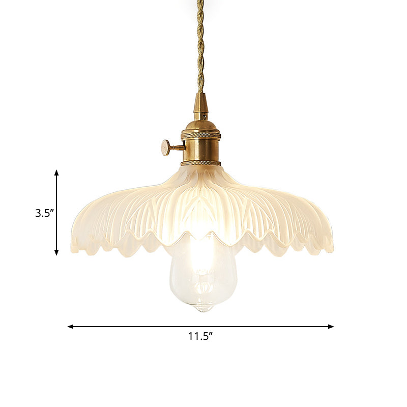 Post-Modern Gold Hanging Lamp Kit With Glass Shade - Drop Pendant Design